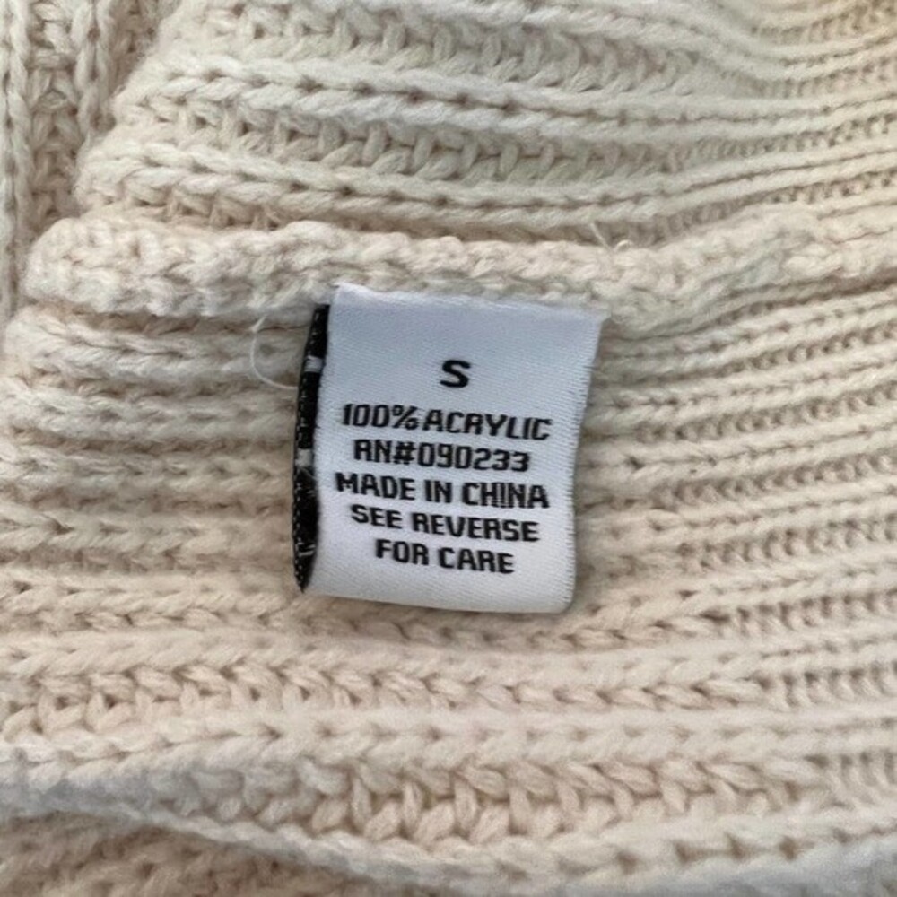 Kendall & Kylie cream sweater women crop knit long sleeve sweater size S - Picture 12 of 12